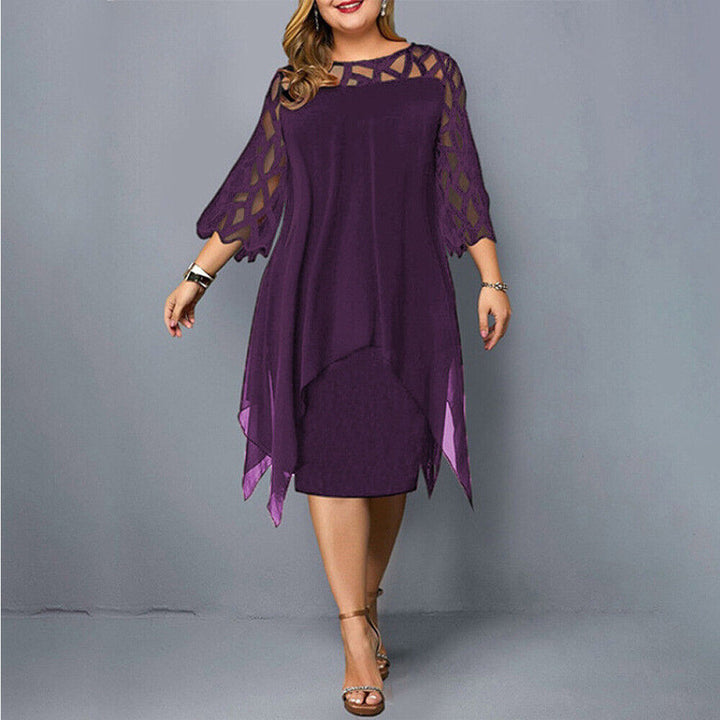 WILHELMINA | CHIC MIDI DRESS IN LARGE SIZE FOR MODERN WOMEN