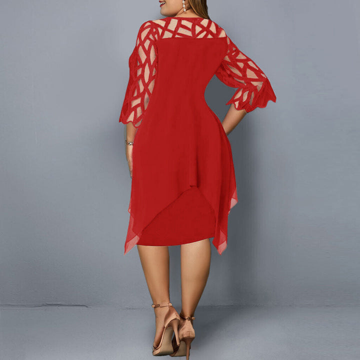 WILHELMINA | CHIC MIDI DRESS IN LARGE SIZE FOR MODERN WOMEN