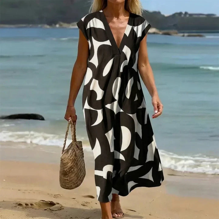 TATIANA | ABSTRACT PRINT MAXI DRESS